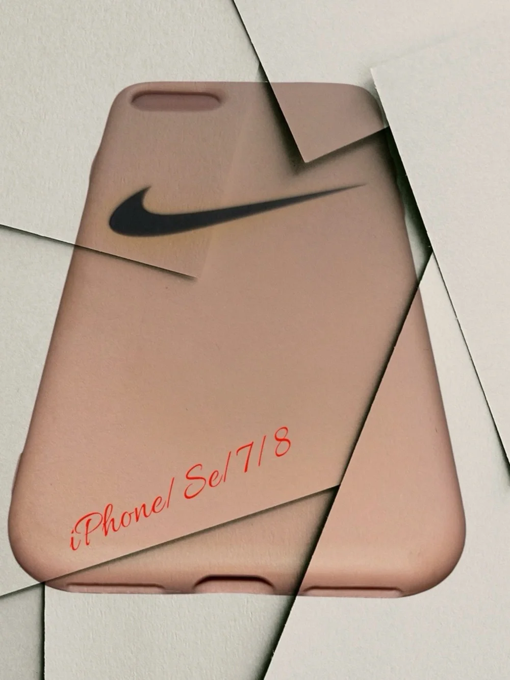 Warm sandy Brown Case for iPhone SE/7/8 with Black Swoosh 🟤🐻